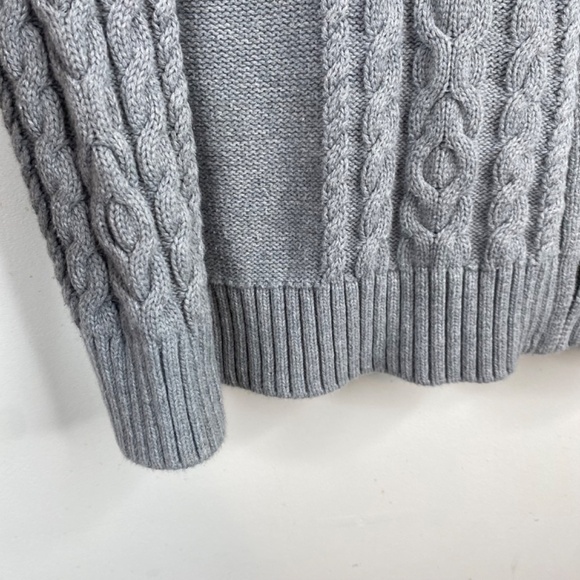 LL BEAN Cardigan LP Cable Knit Zip 100% Cotton Coastal Preppy Gorpcore Fisherman - Picture 3 of 10